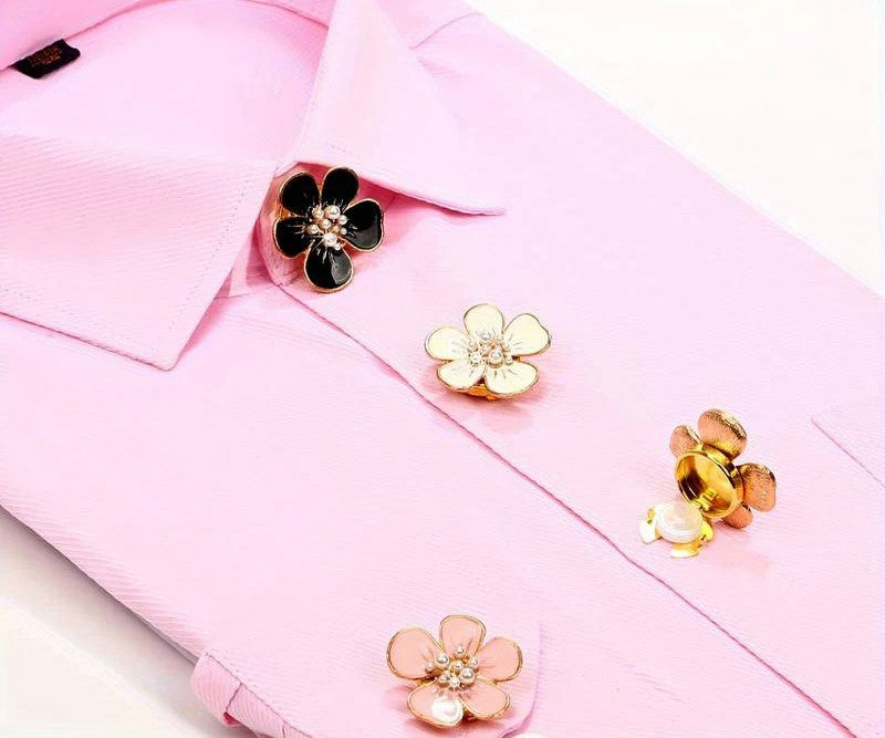Cute Peach Blossom Clip Over Button for Women DIY Shirt