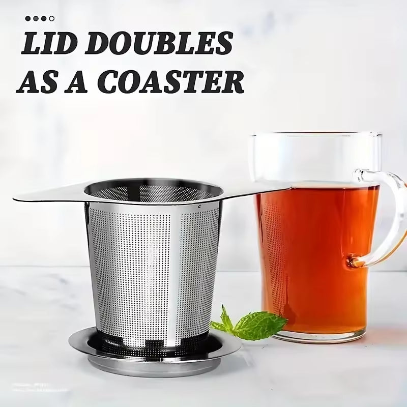 Stainless Steel Tea Strainer with Lid Extra