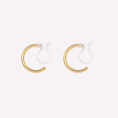 HUGGIE HOOP CLIP-ON EARRINGS IN GOLD