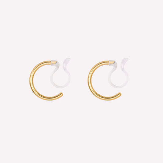 HUGGIE HOOP CLIP-ON EARRINGS IN GOLD