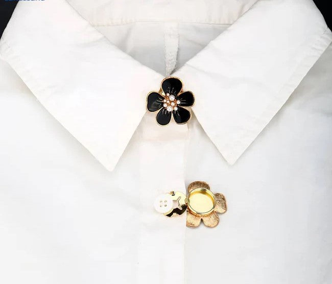 Cute Peach Blossom Clip Over Button for Women DIY Shirt