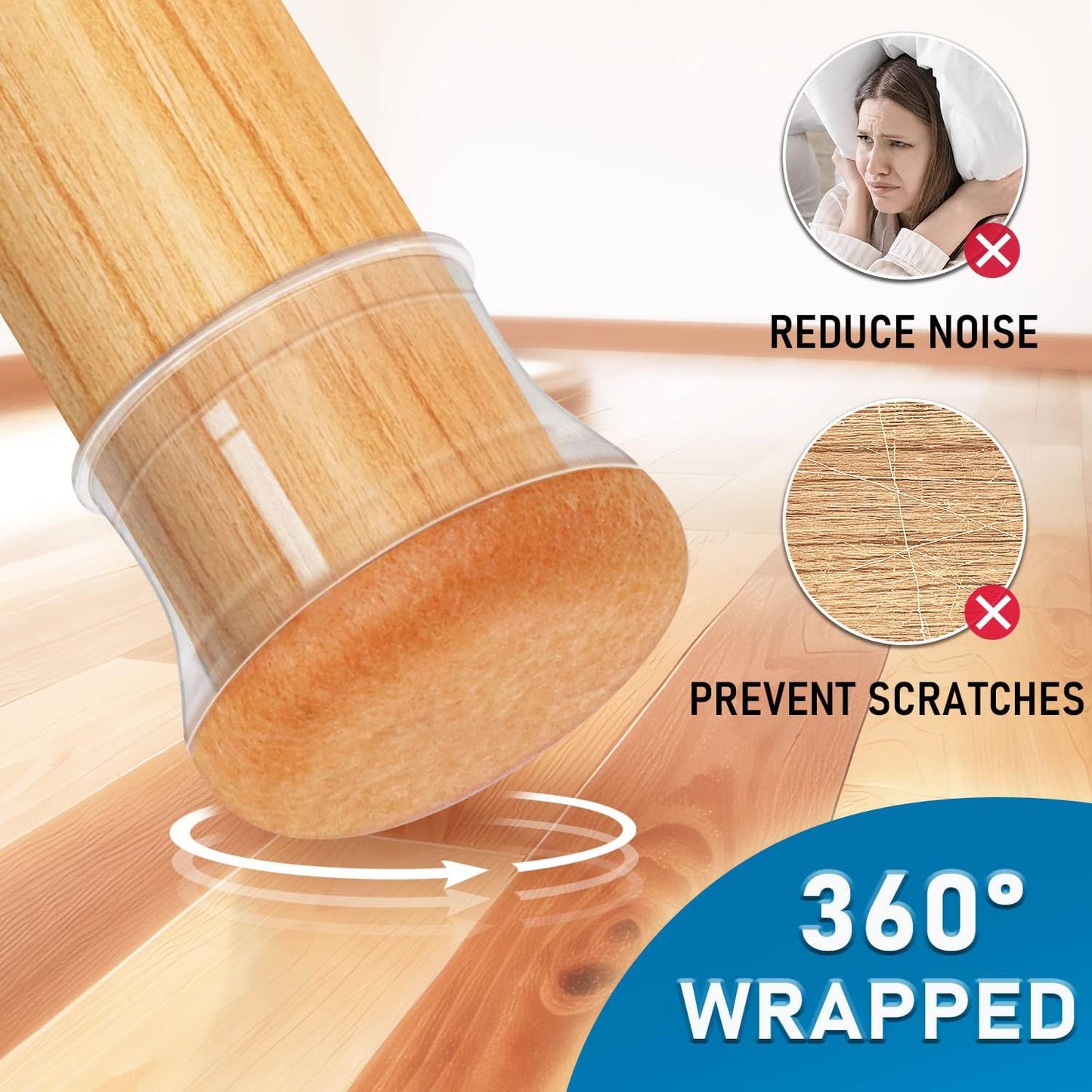 Silicone Chair Leg Floor Protectors (Pack of 4)