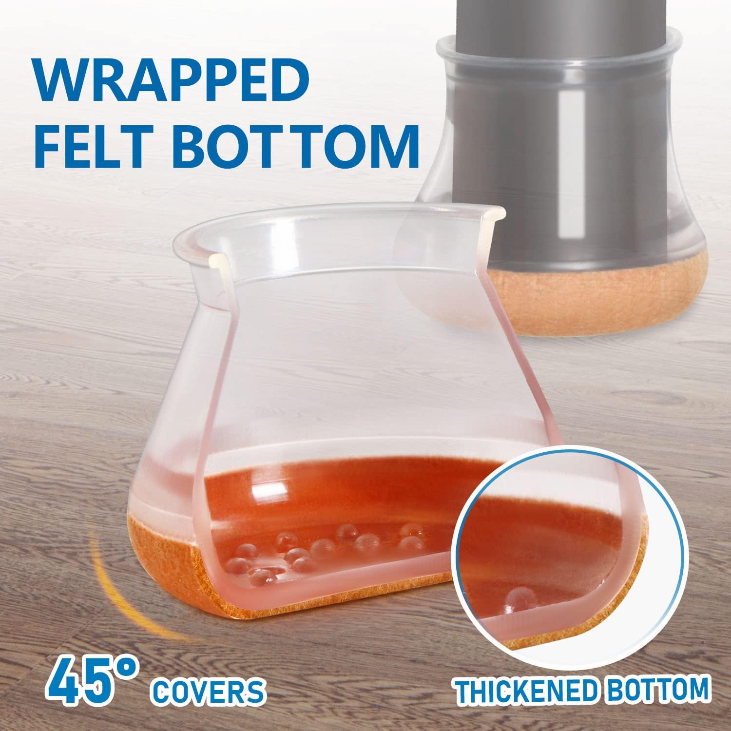 Silicone Chair Leg Floor Protectors (Pack of 4)