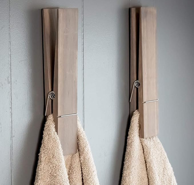 Giant Clothespin Bathroom Towel Holder