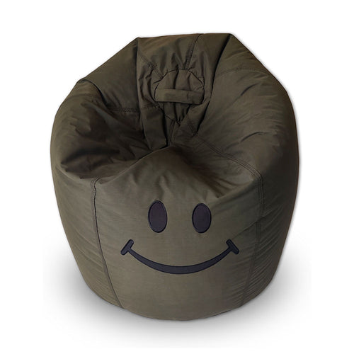 Smiley Face Bean Bag Gray