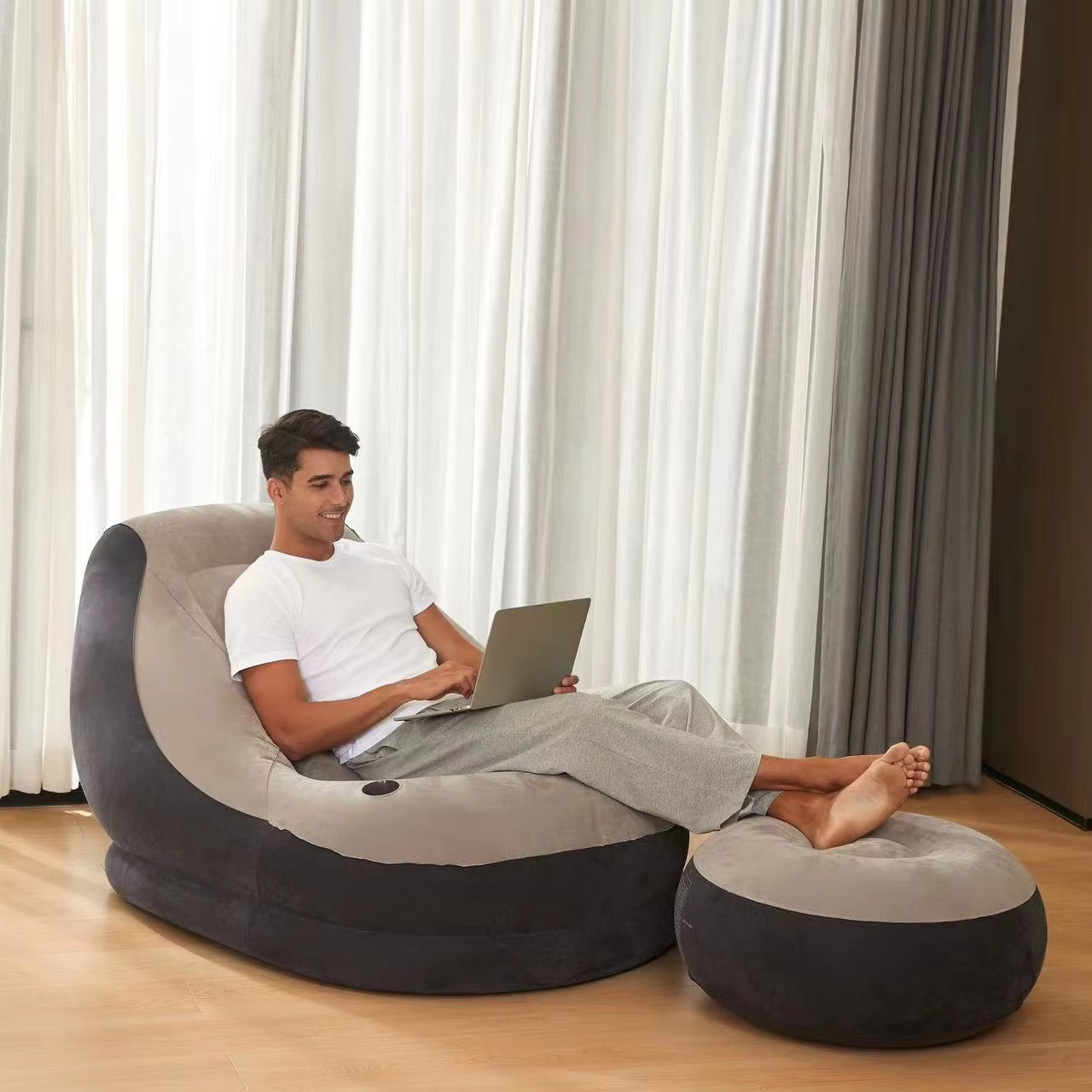 Inflatable Air Lounge Chair with Footrest