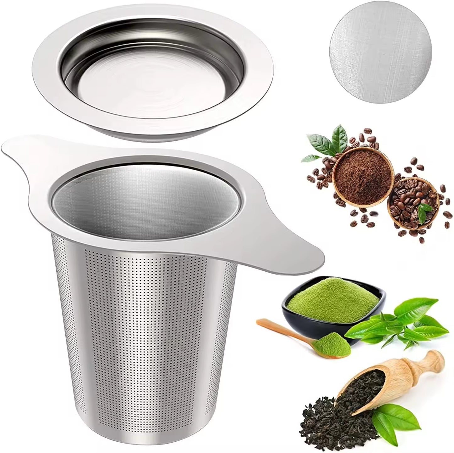 Stainless Steel Tea Strainer with Lid Extra