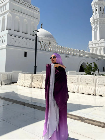 DOUBLE TONE PURPLE ABAYA