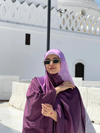DOUBLE TONE PURPLE ABAYA