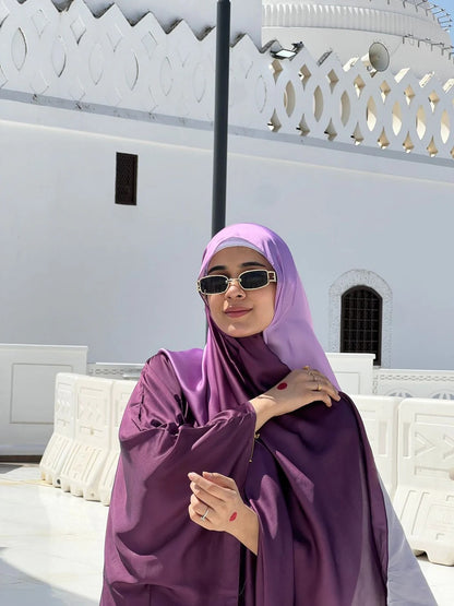DOUBLE TONE PURPLE ABAYA