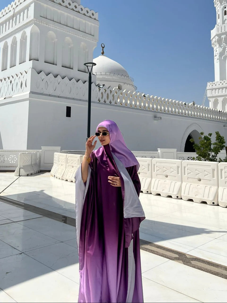 DOUBLE TONE PURPLE ABAYA